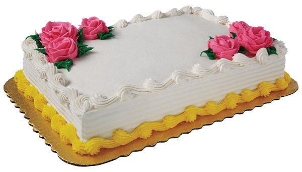 HEB white cakes with floral design