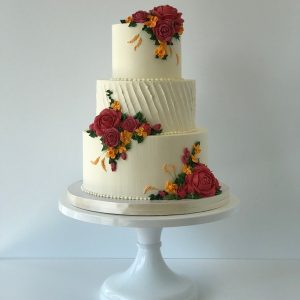 3 tier cake with flowers design