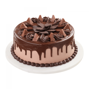 Chocolate cake with shredded chocolate as toppings
